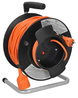 Produktbild von Solight Verlängerungskabel auf Trommel, 1 Steckdose, 50 m, oranges Kabel, 3 x 1,5 mm² PB12O