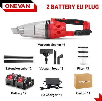 Obrázok produktu pre Akumulátorový ručný vysávač – 18 V bezdrôtový – sada s 2 akumulátormi – sací výkon 12 kPa – prenosný a ľahký – zelený