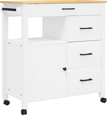 Obrázek produktu pro vidaXL Kuchyňský vozík MONZA 84x40x88,5 cm z masivního borovicového dřeva