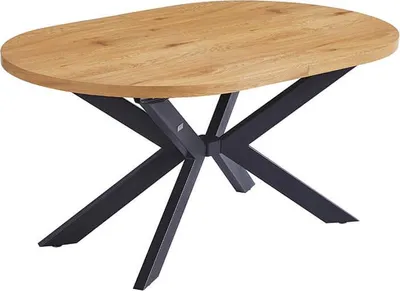 Produktbild von HOME DELUXE Esstisch Oval Ausziehbar AVENTI inkl. Sternfuß - 160 x 100 cm Light Oak | Küchentisch, Esszimmer, Esszimmertisch