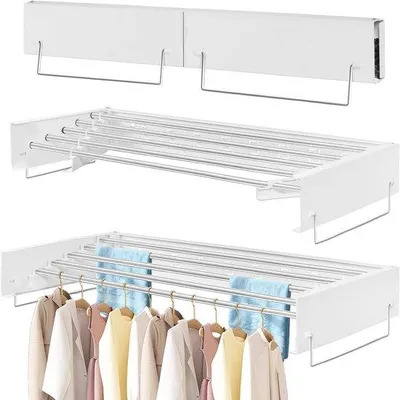 Produktbild von Wandtrockner – Klappbarer Wäscheständer – Zum Trocknen von Wäsche – Platzsparendes Design – 80 cm – Weiß