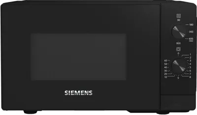 Produktbild von Siemens iQ300 FF020LMB2, Arbeitsplatte, Solo-Mikrowelle, 20 l, 800 W, Drehregler, Schwarz