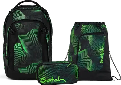 Produktbild von Satch, Schulrucksack-Set MATCH PLUS Seismic Green 3-teilig, 5. Klasse