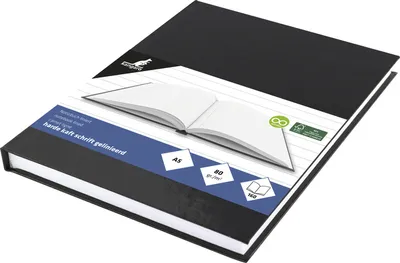 Produktbild von kangaro Notizbuch DIN A5 80 Blatt liniert schwarz