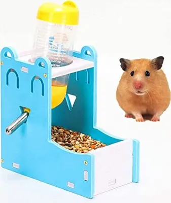Produktbild von Ciciglow Hamster Wasserflasche Stand, Haustierhalter Automatische Feeder, Zubehör Meerschweinchen, Kaninchen, Chinchilla, Ratten, Frettchen (blau)
