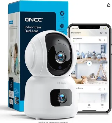 Image de GNCC caméra de surveillance intérieure, babyphone avec caméra, caméra pour chien 360° avec APP audio 2 voies, vidéo HD 1080p, caméra WLAN, vision nocturne, détection de mouvements