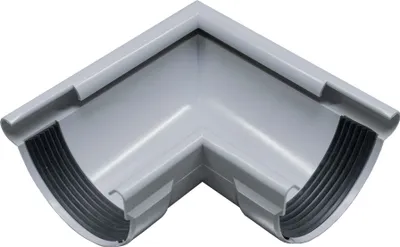 Produktbild von INEFA Rinnenwinkel 90 Grad halbrund Außenwinkel, PVC NW100 / 100mm Grau Wulst außen, Verbindungsstück Dachrinnenzubehör,  Germany