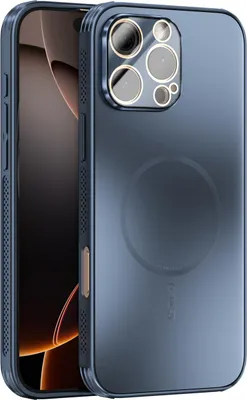 Image de Coque magnétique pour iPhone 16 Pro Max, coque mate PC+TPU avec protection des lentilles, coque résistante aux chocs avec dissipation de la chaleur Bleue