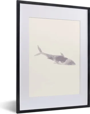 Produktbild von MuchoWow® MuchoWow® Gerahmtes Poster Fische - Meerestiere - Aquarell - Zeichnung 30x40 cm - Poster mit zchwarzem Bilderrahmen - Wandposter Schlafzimmer