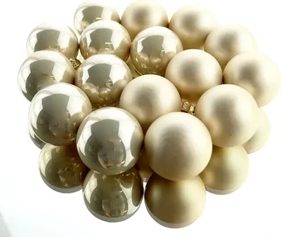 Produktbild von Christbaum-Mini-Kugeln Pearl beige Ø 3,5 cm aus Glas - 16er Set