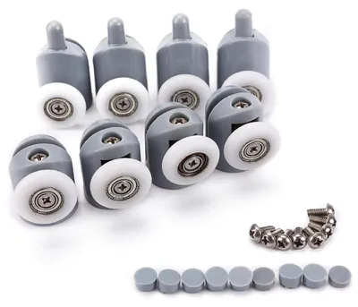 Immagine prodotto di Set di 8 rulli singoli per porte doccia, con ruote di diametro 23 mm, colore bianco