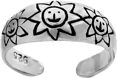 Produktbild von 925 Sterlingsilber Keltische Celtic Gothic Zehenring Drei Strahlende Sonnen 7207