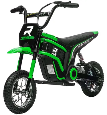 Image de HOMCOM, moto électrique pour enfants, 12V, avec klaxon et éclairage, couleur verte