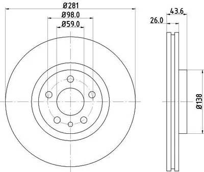 Produktbild von 2x HELLA 8DD 355 104-451 Bremsscheibe Vorderachse