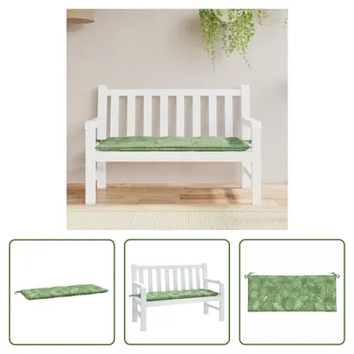 Produktbild von The Living Store Gartenbank-Auflage Blattmuster 120x50x7 cm Stoff