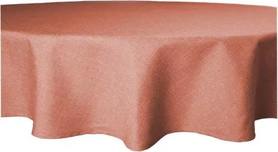 Produktbild von Terrakottafarbenes, wasserabweisendes Tischüberzug aus Linnen-Look-Stoff, 140 cm groß