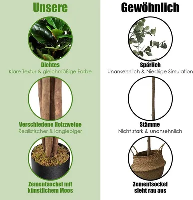 Obrázek produktu pro 120 cm umělý fíkovník umělá rostlinná dekorace s květináčem