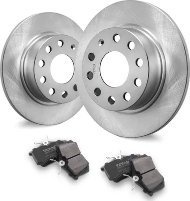 Produktbild von VEVOR Hinterradbremsen-Set, kompatibel mit Audi A3 (8P), VW Golf 5 6, Seat LEON, SKODA OCTAVIA, ALTEA, Bremsscheiben, Keramik-Bremsbeläge, Ersatzset, 253 mm Hinterradscheiben