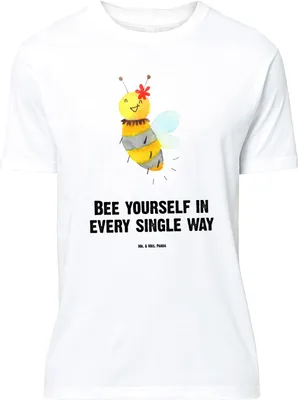 Produktbild von Mr. & Mrs. Panda Größe M T-Shirt Biene Blume - Weiß - Geschenk, mit Spruch, Herren, Tshirt, Shirt