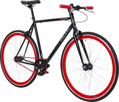 Produktbild von Galano Blade Fixie Fahrrad 28 Zoll Singlespeed 165 - 195 cm retro Urban Bike mit Flip Flop Nabe für Fixed Gear und Freilauf schwarz/rot 53 cm