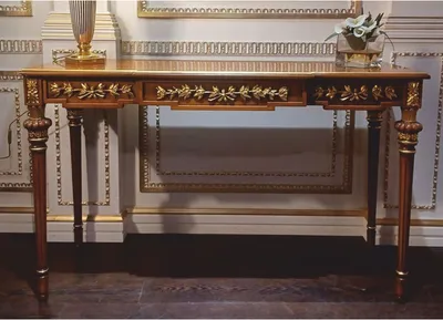 Produktbild von Casa Padrino Luxus Barock Massivholz Konsole Braun / Gold 130 cm - Barock Möbel -  Italy
