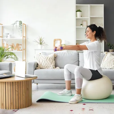Immagine prodotto di Palla ginnastica da 65 cm, blu, per la gravidanza