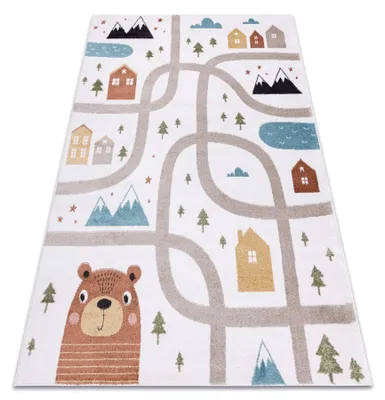 Produktbild von Teppich FUN Polar für Kinder, Straßen, Wald, creme Mehrfarben 80x150 cm