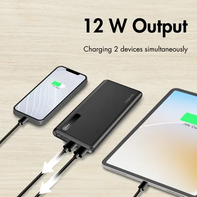 Immagine prodotto di LogiLink Batteria esterna portatile da 8.000 mAh con 2 porte USB-A, bianca