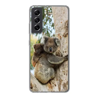 Produktbild von MuchoWow® Handyhülle Schutzhülle Hülle für Samsung Galaxy S21 FE Koalas - Kind - Baum - Kinder - Junge - Mädchen Silikon Softcase Handy Hülle - Mobiltelefonhülle