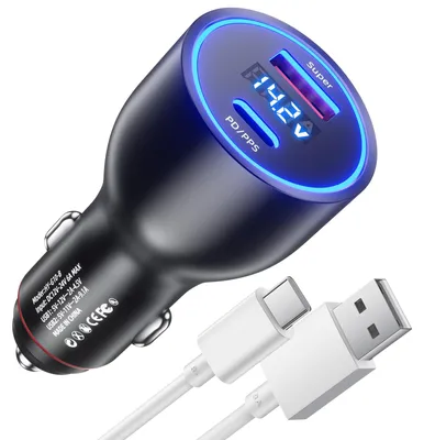 100 W Autolader mit USB-C-Kabel, 8 A, 1 m, Schnellladeadapter