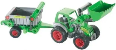 Zdjęcie produktu dla Traktor Polesie Wader z ładowaczem czołowym i przyczepą wywrotką Zielony 1450580