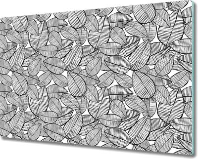 Produktbild von Herd-Abdeckplatte Glas Schneidebrett Ceranfeld-Abdeckung - 80x52 cm - Tropische Blätter