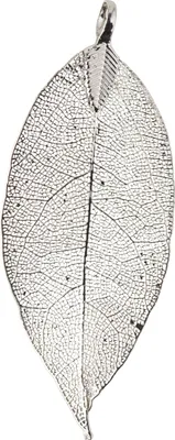 Produktbild von Unikat Naturblatt Anhänger aus Silber, ca. 2,5 x 5 cm, 0,5 mm Stärke