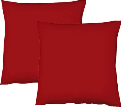 Produktbild von JACK by Fleuresse 2er Set Renforcé Kissenhülle Kissenbezug Dekokissen Baumwolle weich, Farbe:Rot, Größe:40 x 60 cm