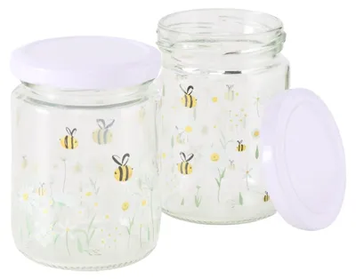 Productafbeelding van Glazen potten voor honing, HONEY, 2 stuks, elk 240 ml