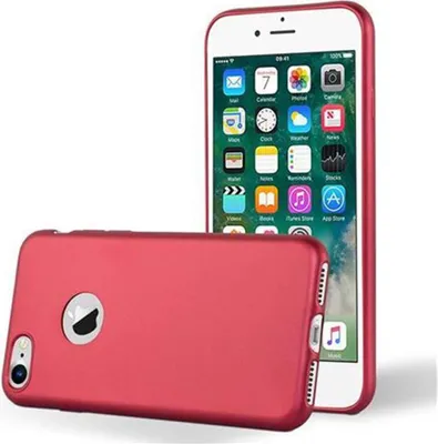 Produktbild von Cadorabo Schutzhülle für Apple iPhone 7 / 7S / 8 / SE 2020 Hülle in Rot Handyhülle TPU Silikon Etui Cover Case