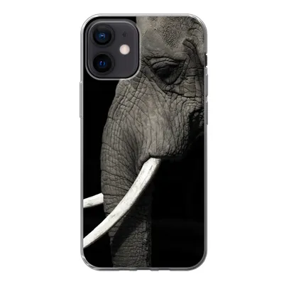 Produktbild von MuchoWow® Handyhülle Schutzhülle Hülle für iPhone 12 Elefant - Tier - Stoßzahn Silikon Softcase Handy Hülle - Schutzhülle