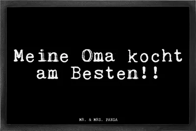 Produktbild von Mr. & Mrs. Panda Schmutzmatte Meine Oma kocht am... 40 x 60 cm - Schwarz - Geschenk, Großeltern, Outdoor-Matte, Türmatte, Fussmatte, fußmatte, Omi, Sprüche, Enkel