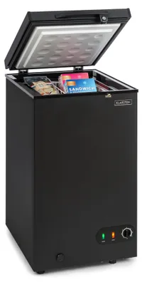 Produktbild von Klarstein Gefriertruhe Klein und Schmal, Freistehende Kleine Gefriertruhe, 78 Liter Tiefkühltruhe, Kleine Kühltruhe mit Einhängekorb, Energieeffiziente Gefriertruhen, Kompakte Tiefkühltruhen