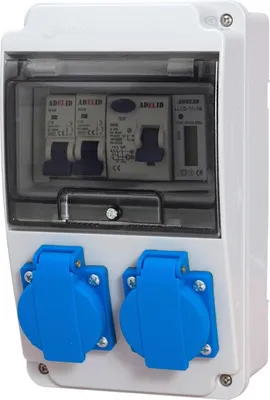 Produktbild von Baustromverteiler Wandverteiler Gartensteckdose 2x 230V Steckdosen Schuko mit LS-Schalter FI-Schalter Zähler