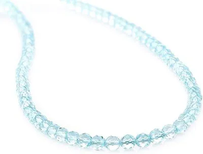 Productafbeelding van Sierketting met edelstenen in azuurblauw - 45 cm lang - Een luxueus sieraad