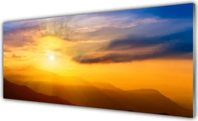Produktbild von Acrylglasbilder 125x50 Wandbild Druck Gebirge Sonne Landschaft