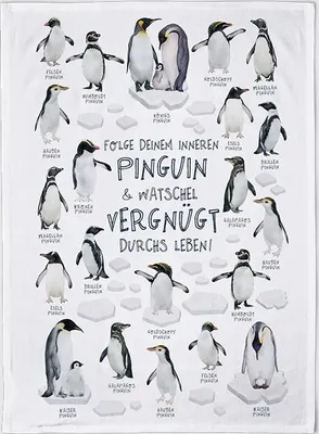 Produktbild von Geschirrtuch Pinguinbande, Geschirrtücher Mitbringsel Geschenkidee Pinguine
