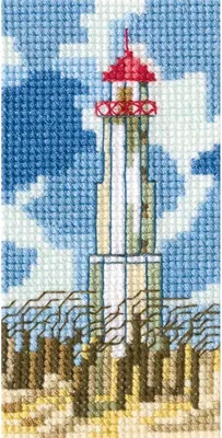 Produktbild von RTO Kreuzstich Set "Leuchtturm" EH362, Zählmuster, 5,5x10,5 cm