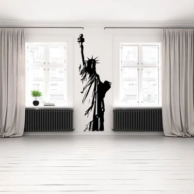 Productafbeelding van Decords Wandsticker – Vrijheidsbeeld in Amerikaanse stijl, 36 x 99 cm