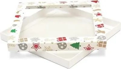 Zdjęcie produktu dla Pudełko Ozdobne Prezentowe Kartonik Z Okienkiem prezenty 210x210x20mm