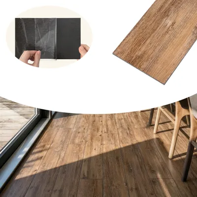 Obrázek produktu pro TANYEAR 54 kusů samolepicích vinylových desek, PVC podlahová krytina, vinylová podlaha s dřevěnou strukturou, 91,44 x 15,24 cm, protiskluzové, voděodolné podlahové dlaždice (3401-34)