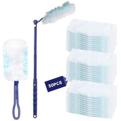 Stoffmagnet Duster Duster Nachfüllung Mikrofaser Duster mit Griff zum Entfernen von Staubhaaren Autos 30 Stück