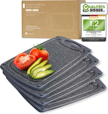 Produktbild von EXITOSO Frühstücksbrettchen - 4er-Set - Kunststoff, spülmaschinenfest & BPA-frei
