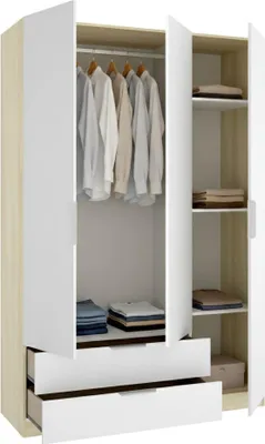 Immagine prodotto di Mayos - Guardaroba 3 Ante, 51x137 cm Bianco, Appendiabiti